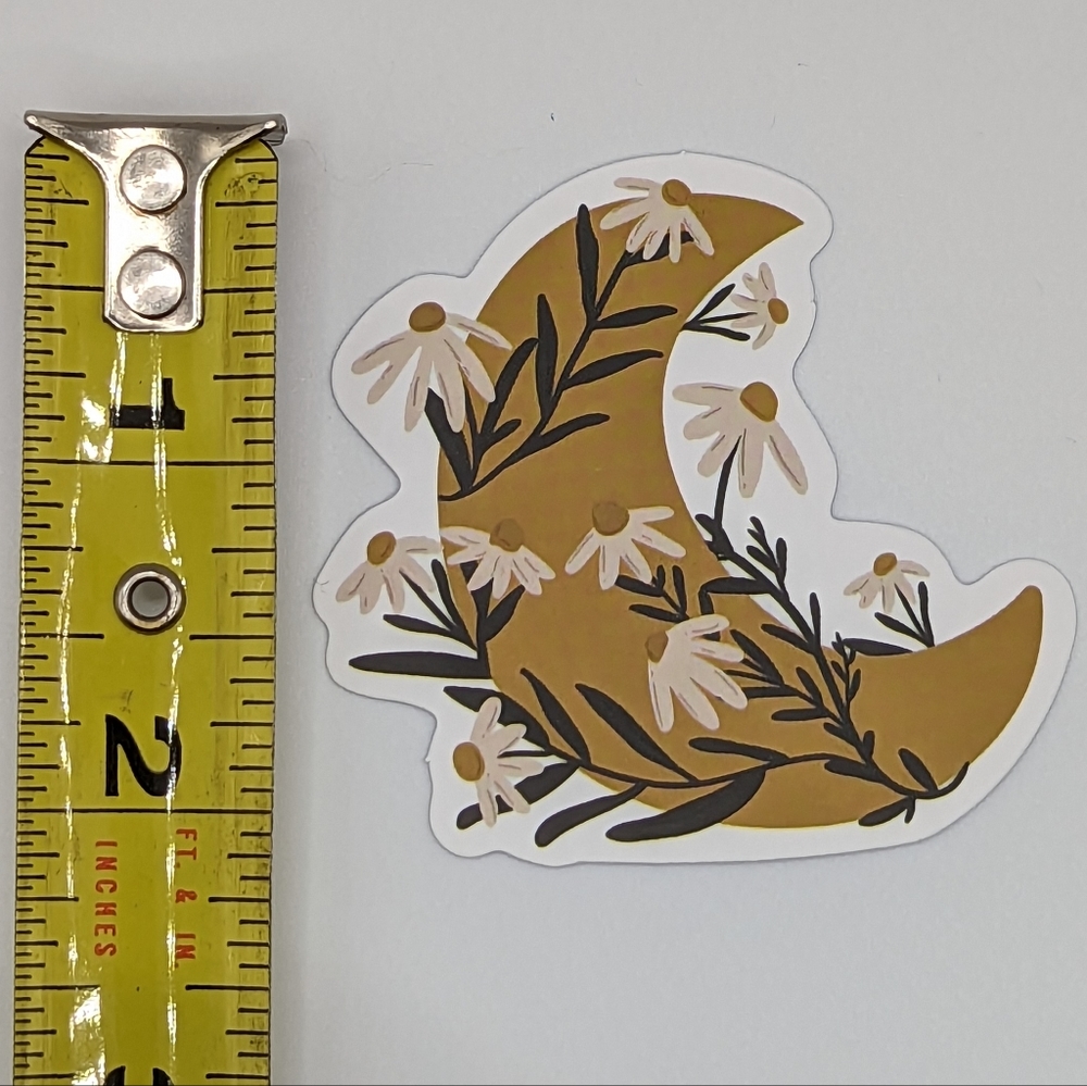Moon and Daisy Sticker - Picture 2 of 2